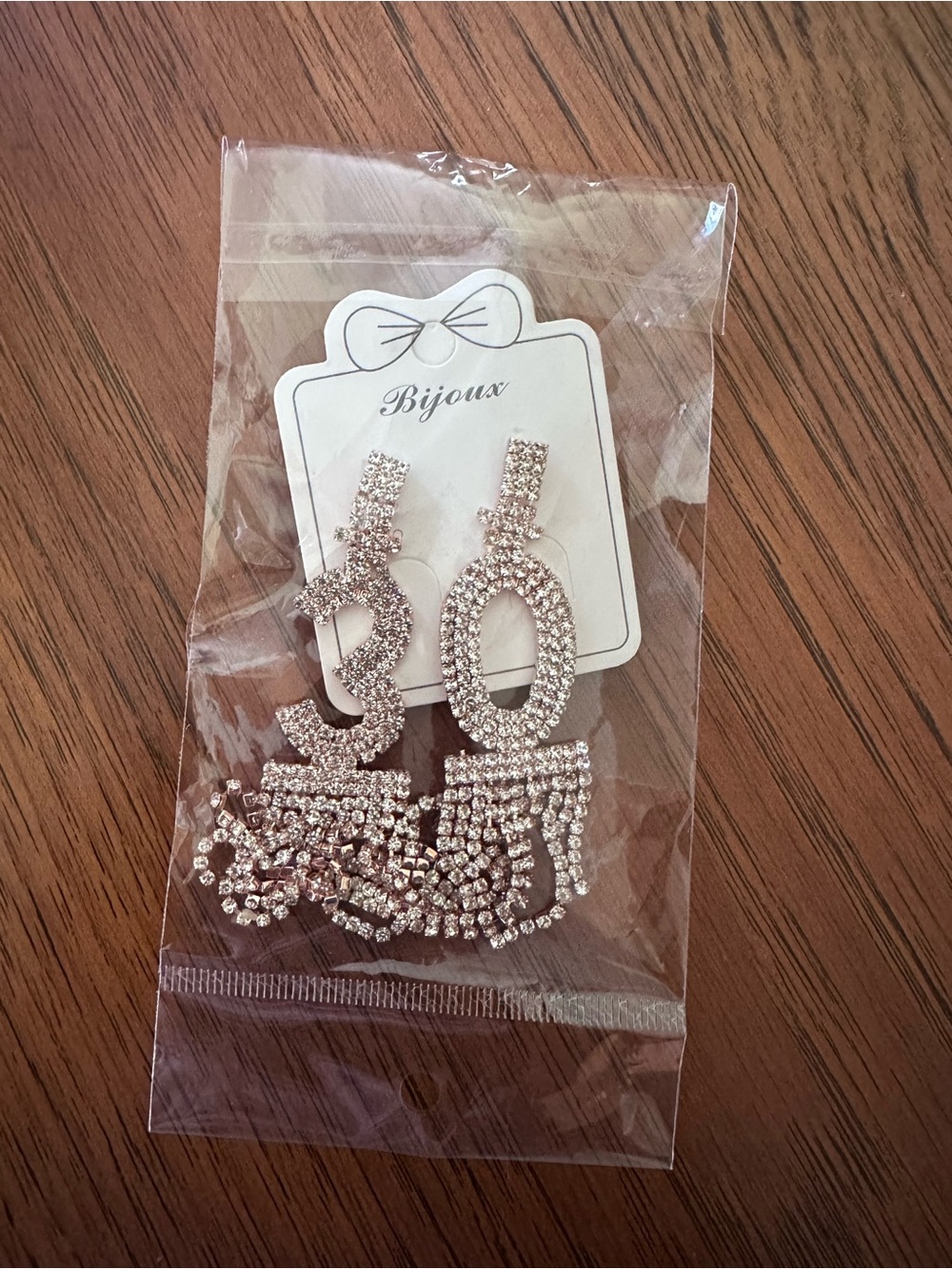Crystal '30' Fringe Drop Earrings